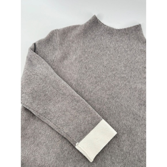 Nanette Lepore Sweaters - Nanette Lepore Women Monochrome Grey Mock Neck Sweater Tunic M Contrast Cuffs